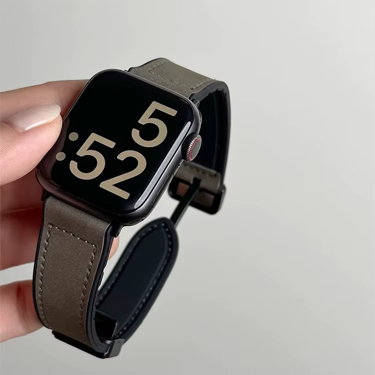 Applewatch Strap Leather Dark Grey