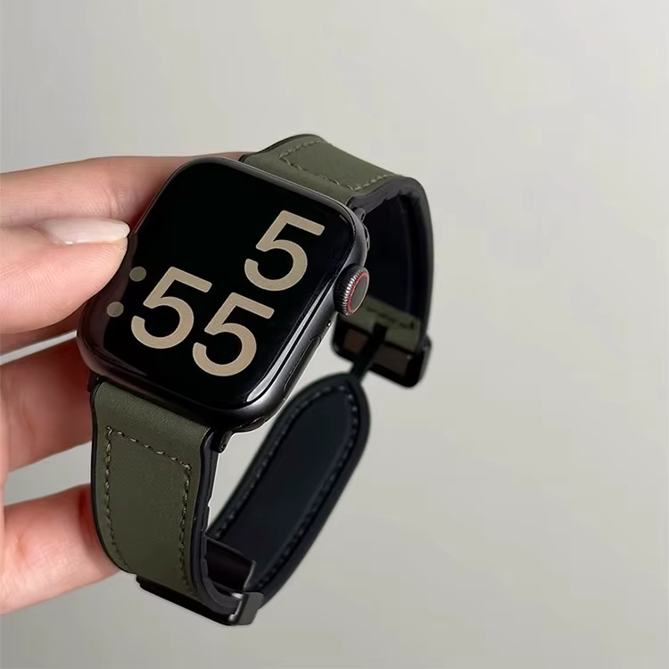 Applewatch Strap Leather Dark Green
